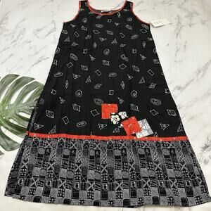 We Be Bop Womens Vintage Y2k Maxi Dress Plus Size 1x New Black Red Patchwork